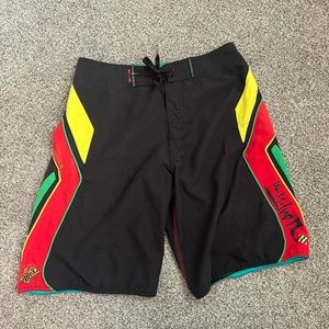 Quicksilver Jamaican Colored Swim Trunks/Board Shorts-Men’s Size 30